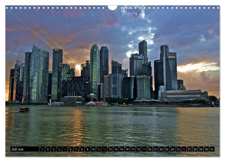 Produktbild: Singapur - Einzigartige Skylines (Wandkalender 2026 DIN A3 quer), CALVENDO Monatskalender