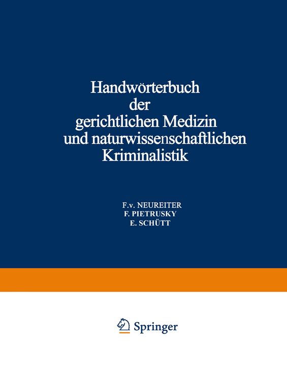 Produktbild: Handw&ouml;rterbuch der Gerichtlichen Medizin und Naturwissenschaftlichen Kriminalistik