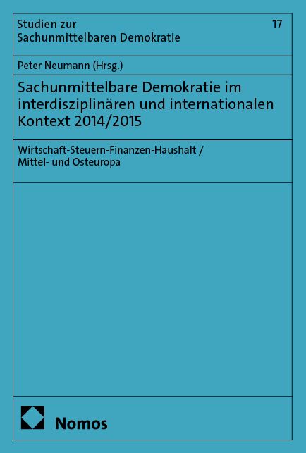 Produktbild: Sachunmittelbare Demokratie im interdisziplin&auml;ren und internationalen Kontext 2014/2015