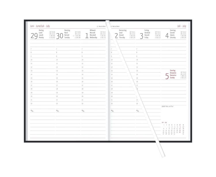 Produktbild: Wochenplaner Tucson schwarz A5 128 Seiten 2027