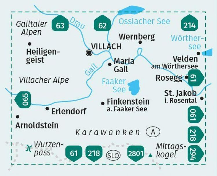Produktbild: KOMPASS Wanderkarte 062 Villach, Faaker See 1:25.000