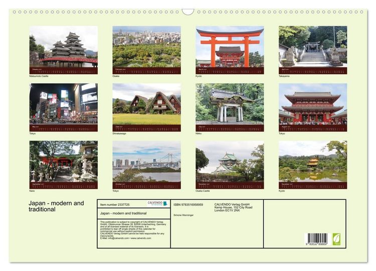 Produktbild: Japan - modern and traditional (Wall Calendar 2027 DIN A2 landscape), CALVENDO 12 Month Wall Calendar