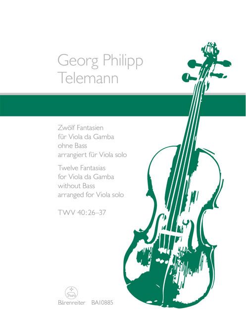 Produktbild: 12 Fantasien f&uuml;r Viola da gamba solo TWV 40: 26-37 (arrangiert f&uuml;r Viola solo)