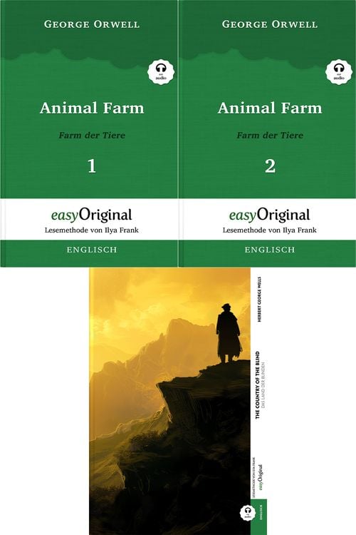 Produktbild: Orwell & Wells Meisterwerke (3 Bücher + Audio-Online) - Frank-Lesemethode - Kommentierte zweisprachige Ausgabe Englisch-Deutsch