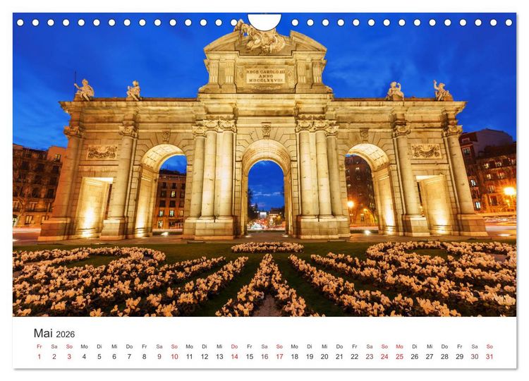 Produktbild: N&auml;chtliche Streifz&uuml;ge durch Europas Hauptst&auml;dte (Wandkalender 2026 DIN A4 quer), CALVENDO Monatskalender