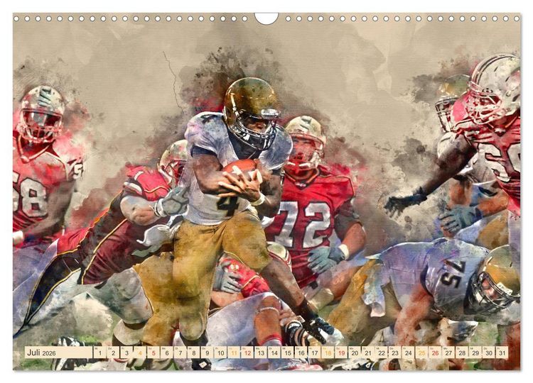 Produktbild: American Football - einfach cool (Wandkalender 2026 DIN A3 quer), CALVENDO Monatskalender