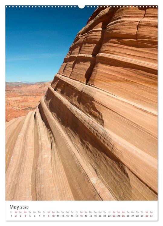 Produktbild: Paria Canyon The Wave (High Quality Premium Wall Calendar 2026 DIN A2 portrait),CALVENDO 12 Month Wall Calendar