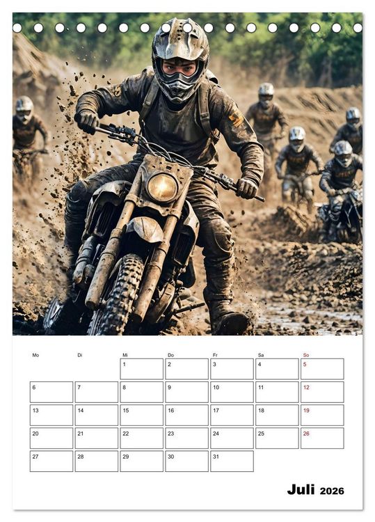 Produktbild: Vollgas und Adrenalin - Motocross-Action pur! (Tischkalender 2026 DIN A5 hoch), CALVENDO Monatskalender