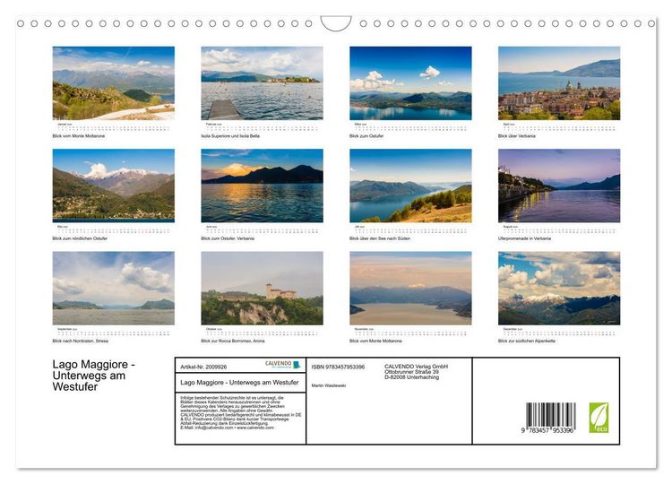 Produktbild: Lago Maggiore - Unterwegs am Westufer (Wandkalender 2026 DIN A3 quer), CALVENDO Monatskalender