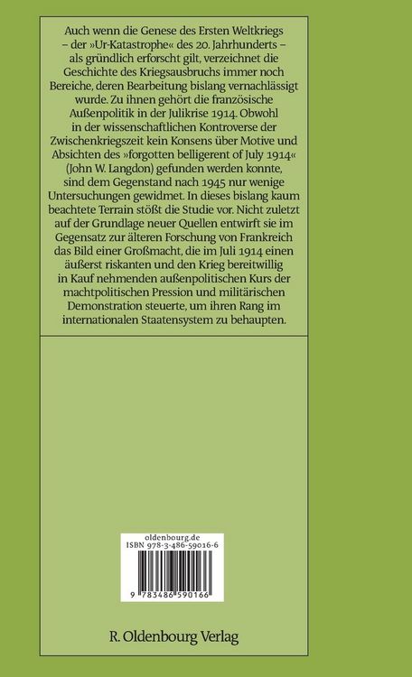 Produktbild: Frankreichs Au&szlig;enpolitik in der Julikrise 1914