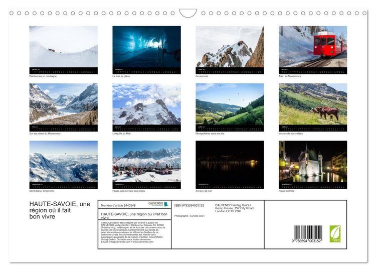 Produktbild: HAUTE-SAVOIE, une r&eacute;gion o&ugrave; il fait bon vivre (Calendrier mural 2027 DIN A3 vertical), CALVENDO calendrier mensuel