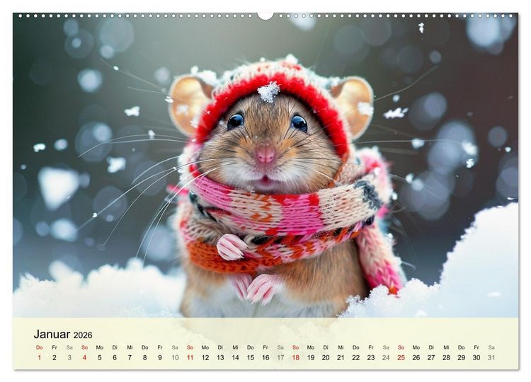 Produktbild: Die trendigsten M&auml;use. Mode-Saison in der niedlichen Pelzchenwelt (Wandkalender 2026 DIN A2 quer), CALVENDO Monatskalender