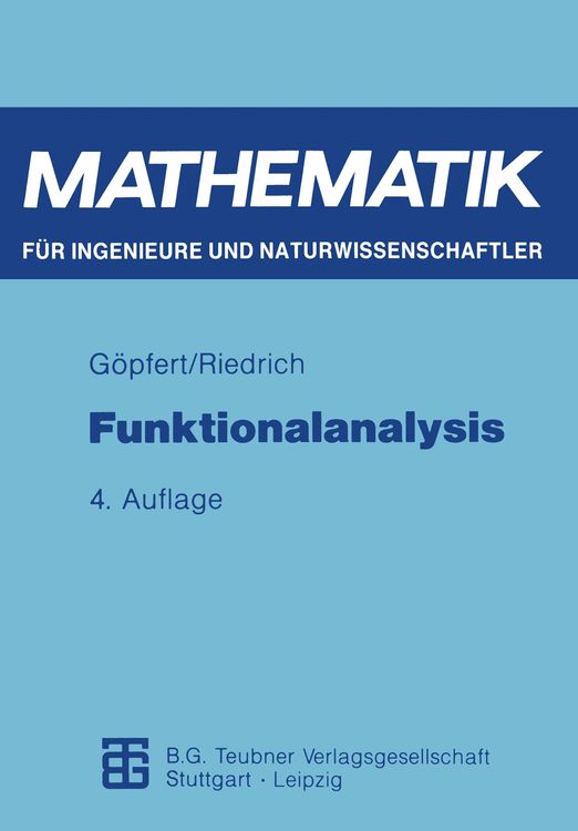 Bild vom Artikel Funktionalanalysis vom Autor Alfred Göpfert