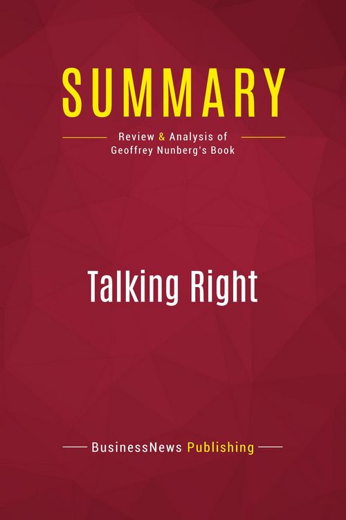 Produktbild: Summary: Talking Right