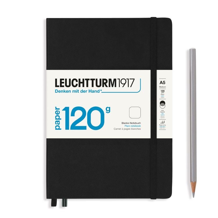 Produktbild: LEUCHTTURM1917 Notizbuch Medium (A5), EDITION 120, Hardcover, 203 nummerierte Seiten, Schwarz, blanko
