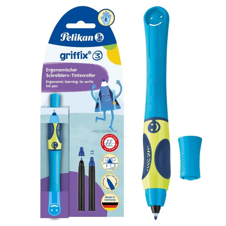 Produktbild: Pelikan Tintenroller griffix RH neon freshblue Blister