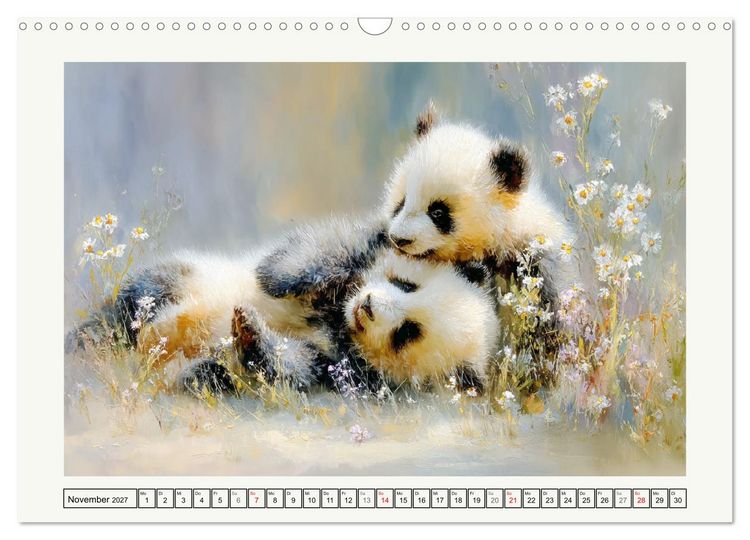 Produktbild: Pandas. Gl&uuml;cksmomente im Reich der B&auml;ren (Wandkalender 2027 DIN A3 quer), CALVENDO Monatskalender
