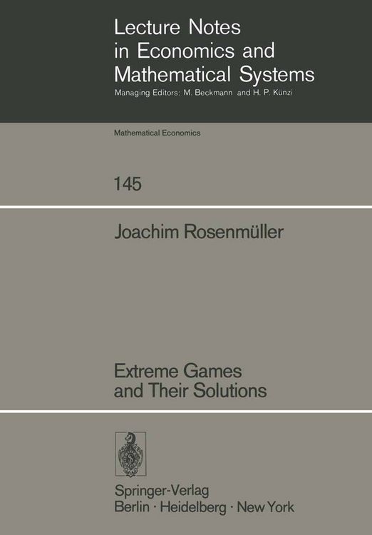 Produktbild: Extreme Games and Their Solutions