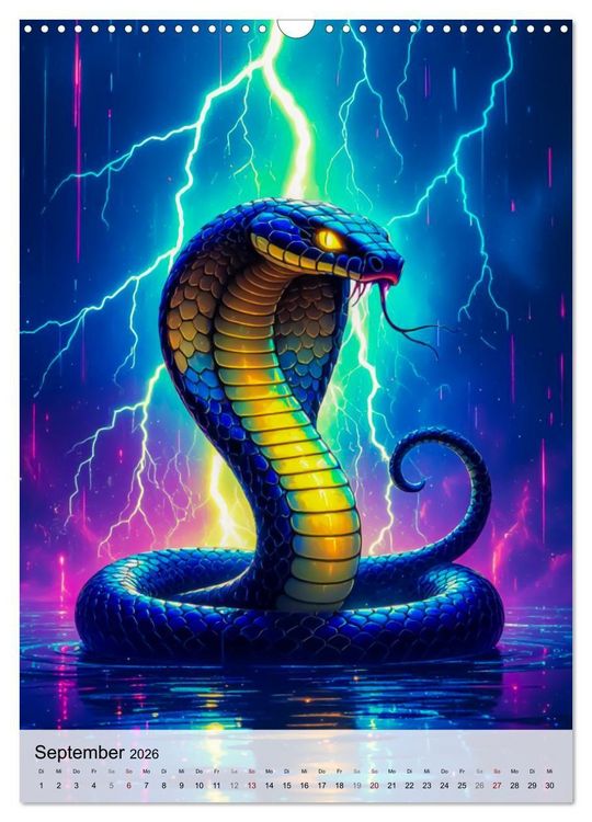 Produktbild: Neon Wildlife (Wandkalender 2026 DIN A3 hoch), CALVENDO Monatskalender