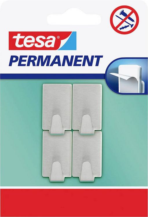 Produktbild: Tesa tesa&reg; Permanent Haken Rechteckig S Metall Inhalt: 1St.