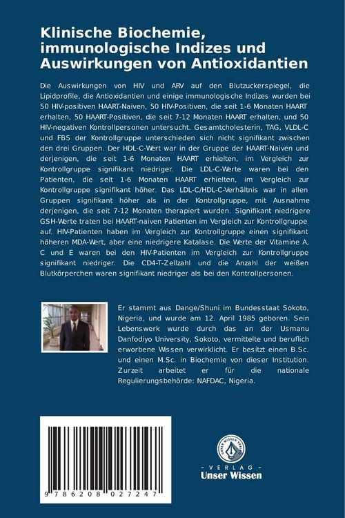Produktbild: Klinische Biochemie, immunologische Indizes und Auswirkungen von Antioxidantien