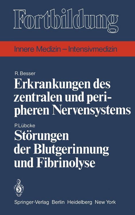Produktbild: Erkrankungen des zentralen und peripheren Nervensystems / St&ouml;rungen der Blutgerinnung und Fibrinolyse