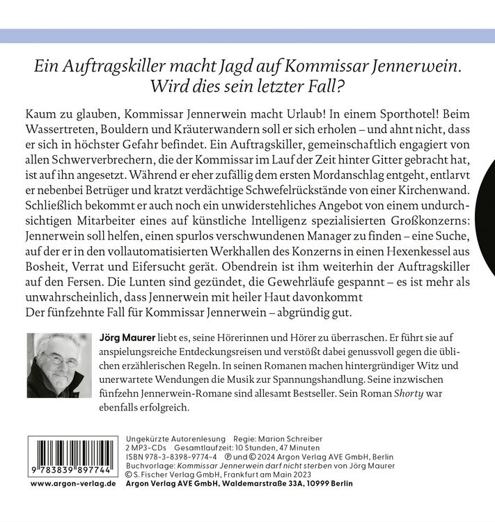 Produktbild: Kommissar Jennerwein darf nicht sterben