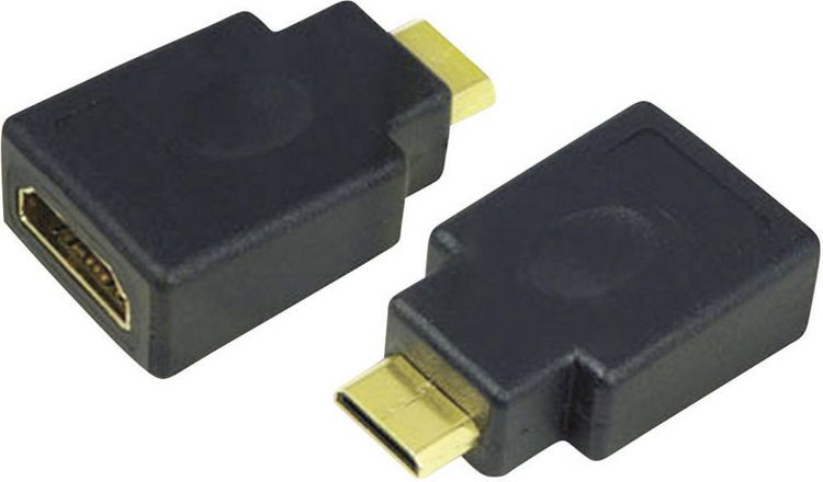 Produktbild: LogiLink AH0009 HDMI Adapter [1x HDMI-Stecker C Mini - 1x HDMI-Buchse] Schwarz vergoldete Steckkontakte