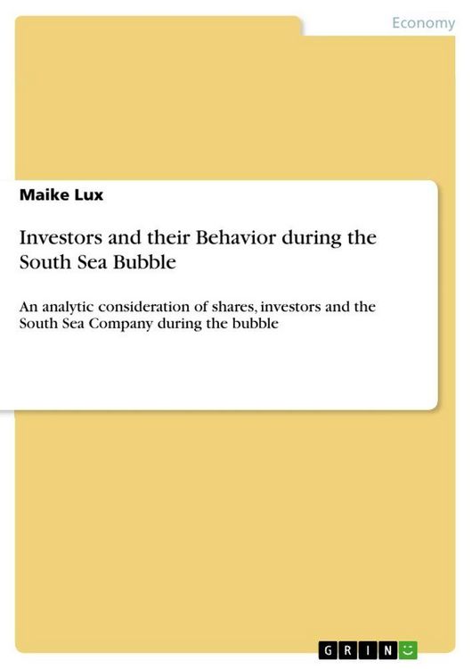 Produktbild: Investors and their Behavior during the South Sea Bubble