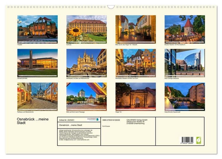 Produktbild: Osnabr&uuml;ck ...meine Stadt (Wandkalender 2026 DIN A2 quer), CALVENDO Monatskalender