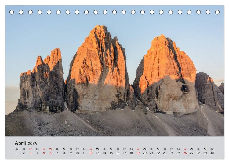 Produktbild: Wandern in den Dolomiten (Tischkalender 2026 DIN A5 quer), CALVENDO Monatskalender
