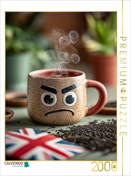 Produktbild: CALVENDO Puzzle Meckernder Earl Grey - Britischer Teegenuss mit Haltung | 2000 Teile Lege-Gr&ouml;&szlig;e 90x67cm Foto-Puzzle f&uuml;r gl&uuml;ckliche Stunden