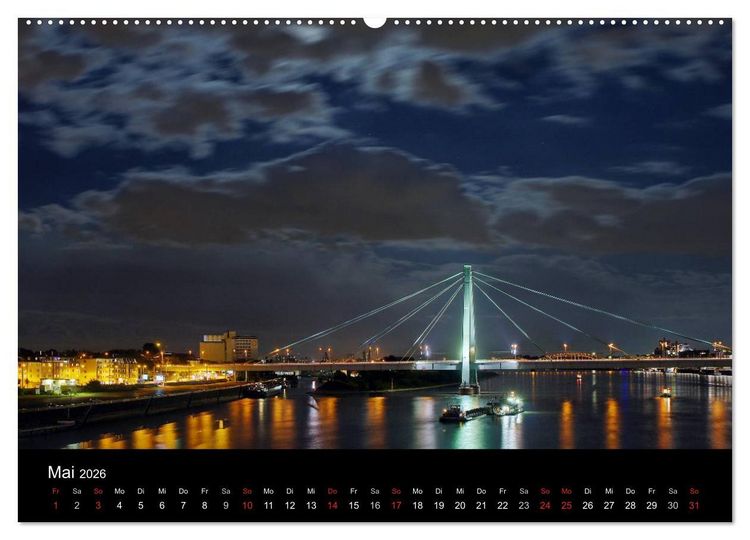 Produktbild: k&ouml;ln dunkelbunt II &ndash; Die Stadt leuchtet! (hochwertiger Premium Wandkalender 2026 DIN A2 quer), Kunstdruck in Hochglanz