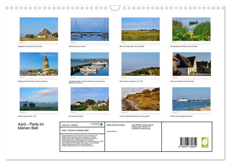 Produktbild: Aar&ouml; - Perle im kleinen Belt (Wandkalender 2026 DIN A3 quer), CALVENDO Monatskalender