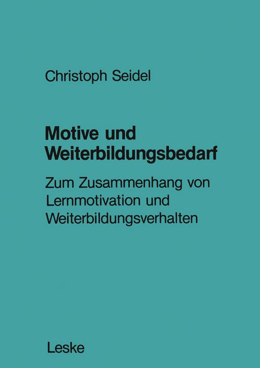 Produktbild: Motive und Weiterbildungsbedarf