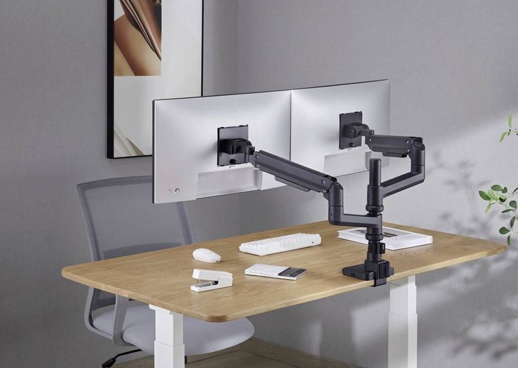 Produktbild: SpeaKa Professional Monitorhalterung SP-MM-980 2 Display(s) 43,2 cm (17") - 124,5 cm (49") Schwarz H&ouml;henverstellbar, Neigbar, Schwenkbar