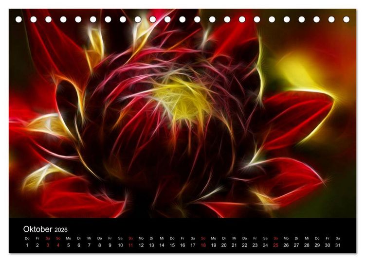 Produktbild: Floral Abstrakt 2026 (Tischkalender 2026 DIN A5 quer), CALVENDO Monatskalender