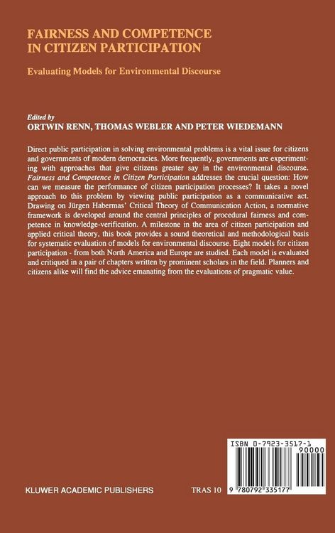 Produktbild: Fairness and Competence in Citizen Participation