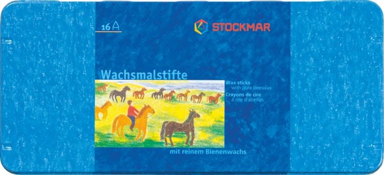 Produktbild: Stockmar Wachsmalstifte aus reinem Bienenwachs, inkl. Schaber in Blechetui, 16er Set