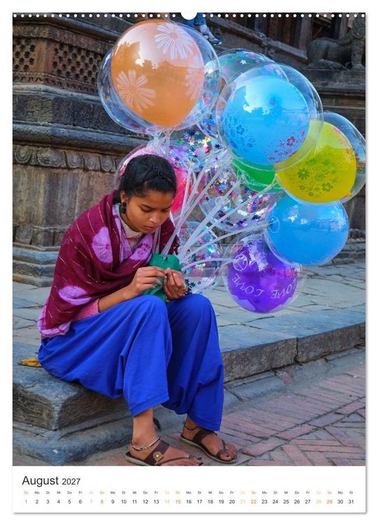 Produktbild: Menschen in Nepal (Wandkalender 2027 DIN A2 hoch), CALVENDO Monatskalender
