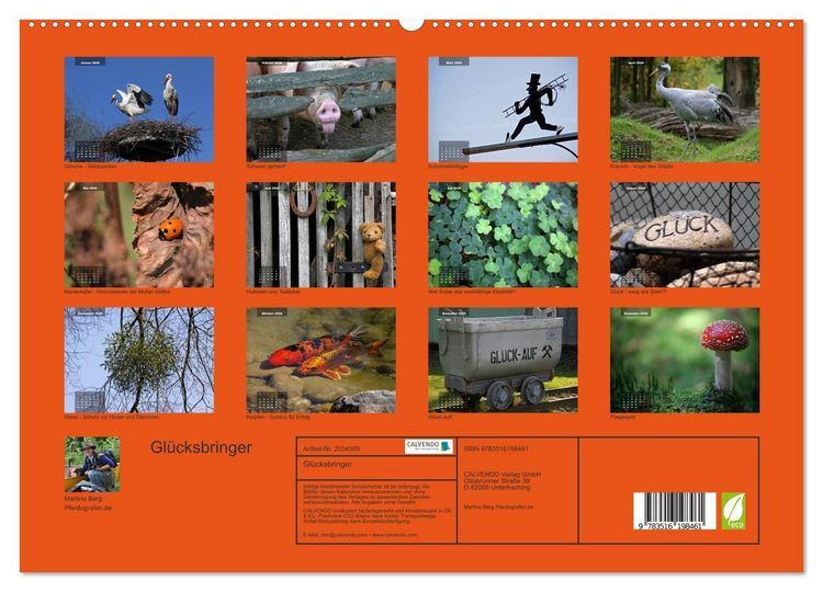 Produktbild: Gl&uuml;cksbringer (hochwertiger Premium Wandkalender 2026 DIN A2 quer), Kunstdruck in Hochglanz