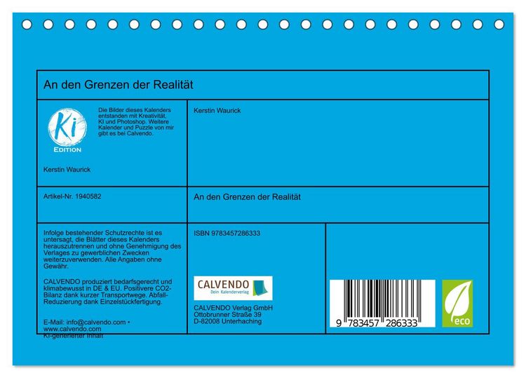 Produktbild: An den Grenzen der Realit&auml;t (Tischkalender 2026 DIN A5 quer), CALVENDO Monatskalender