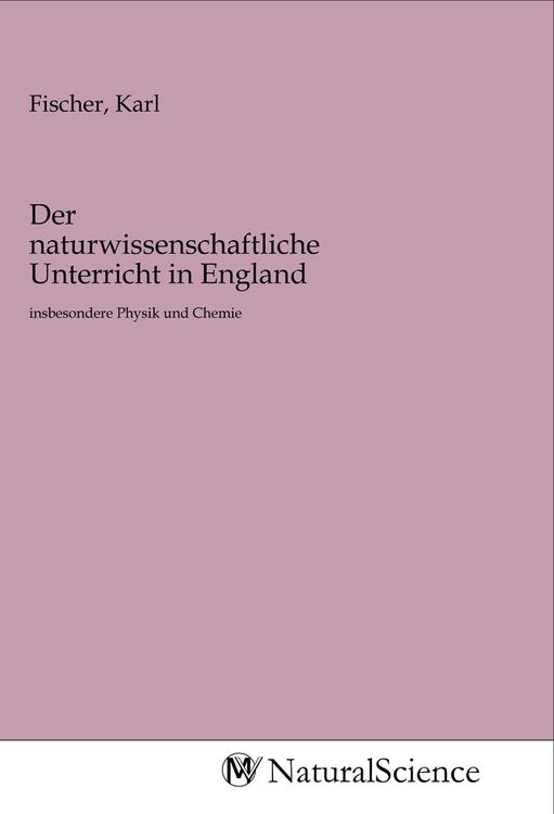 Produktbild: Der naturwissenschaftliche Unterricht in England