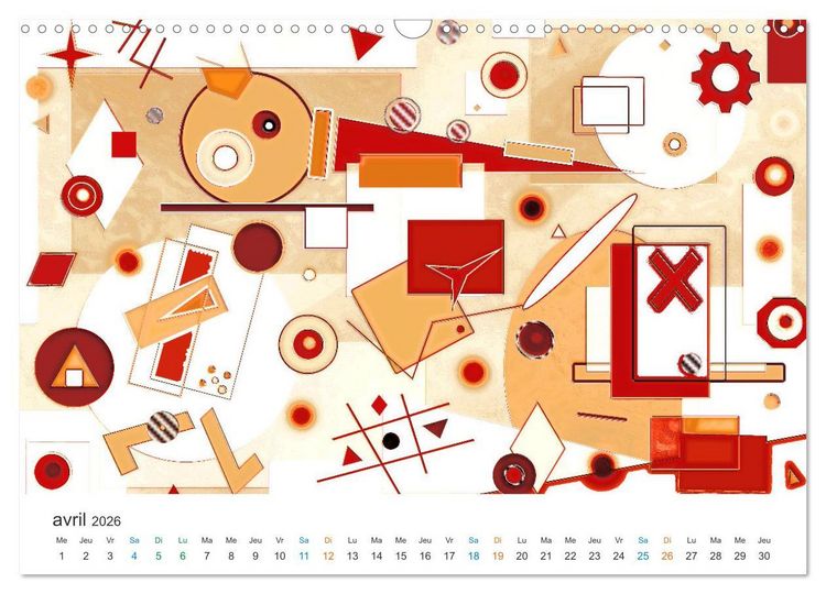 Produktbild: L'art abstrait aux mille facettes (Calendrier mural 2026 DIN A3 vertical), CALVENDO calendrier mensuel