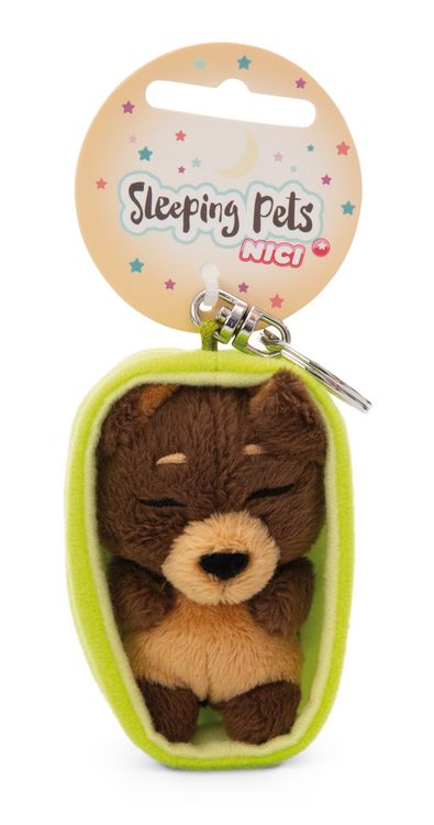 Produktbild: Schl&uuml;sselanh&auml;nger Sleeping Pets Dunkelbrauner Hund