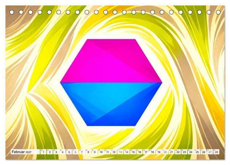 Produktbild: Dynamische Farbwelten (Tischkalender 2027 DIN A5 quer), CALVENDO Monatskalender