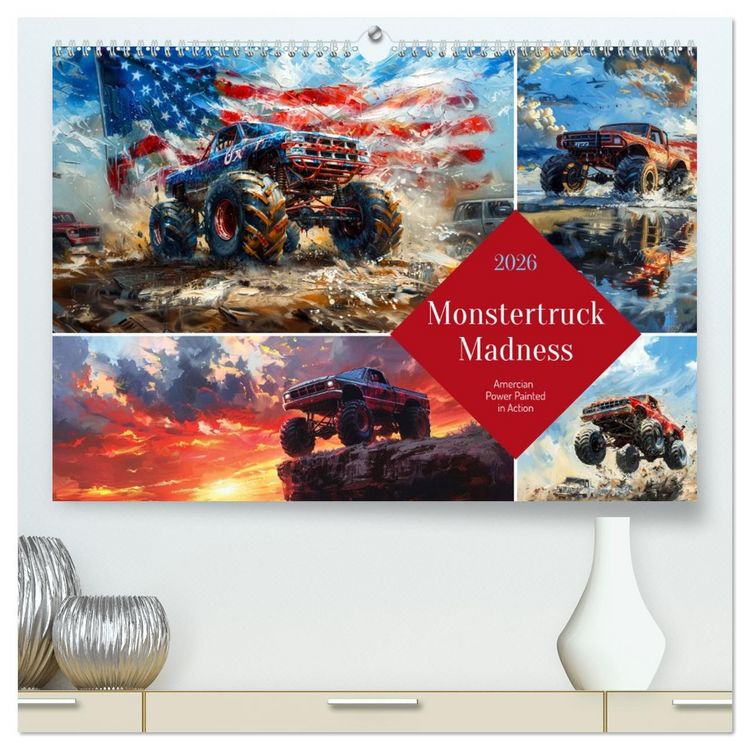 Produktbild: Monstertruck Madness (High Quality Premium Wall Calendar 2026 DIN A2 landscape),CALVENDO 12 Month Wall Calendar