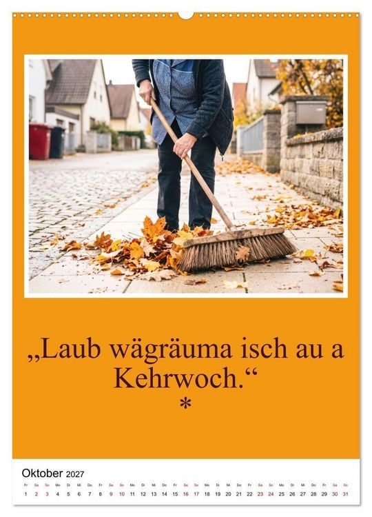 Produktbild: Schw&auml;bische Mundart - A Brezl ohne Salz isch wie a Dag ohne Bruddla (hochwertiger Premium Wandkalender 2027 DIN A2 hoch), Kunstdruck in Hochglanz