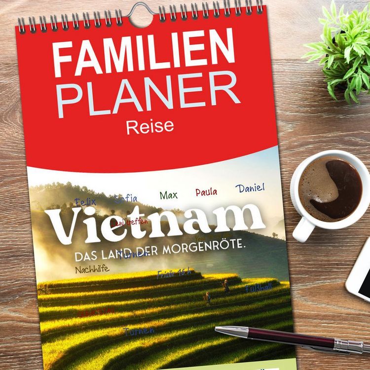 Produktbild: Familienplaner 2026 - Vietnam - Das Land der Morgenr&ouml;te. mit 5 Spalten (Wandkalender, 21 x 45 cm) CALVENDO