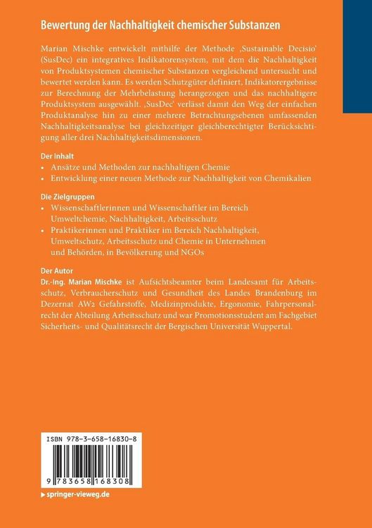 Produktbild: Bewertung der Nachhaltigkeit chemischer Substanzen
